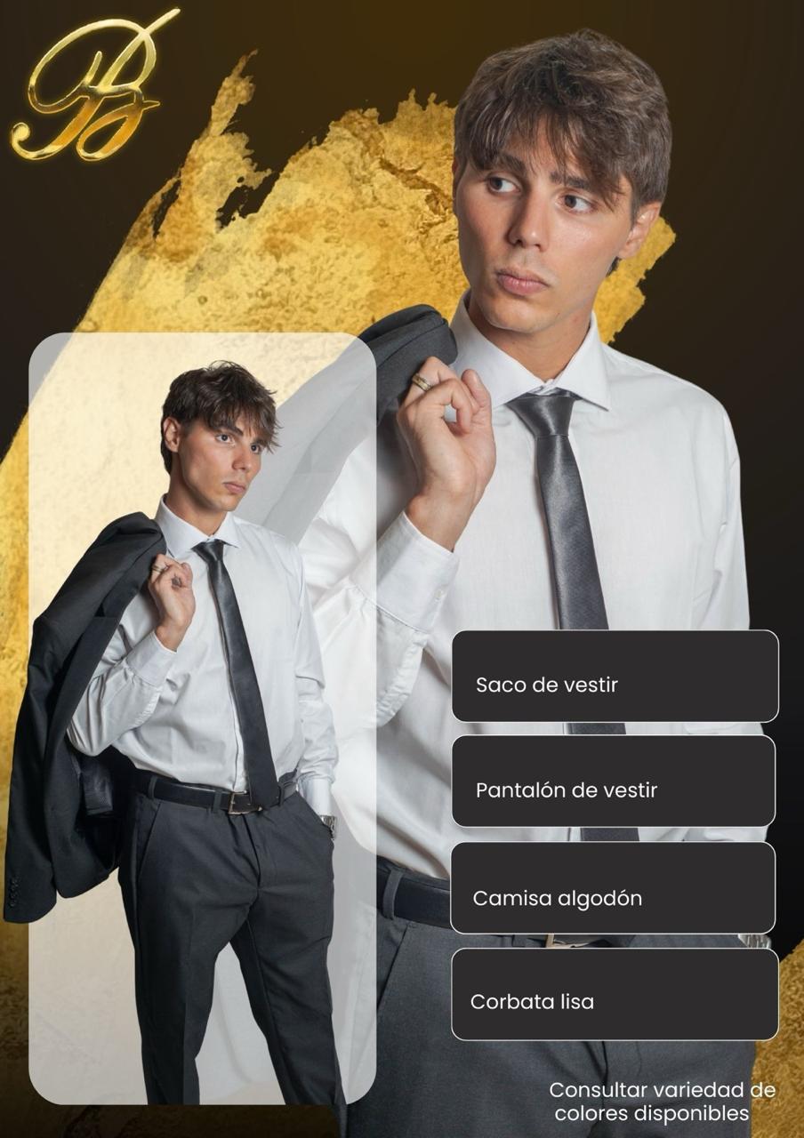 Saco de vestir gris clásico para hombre