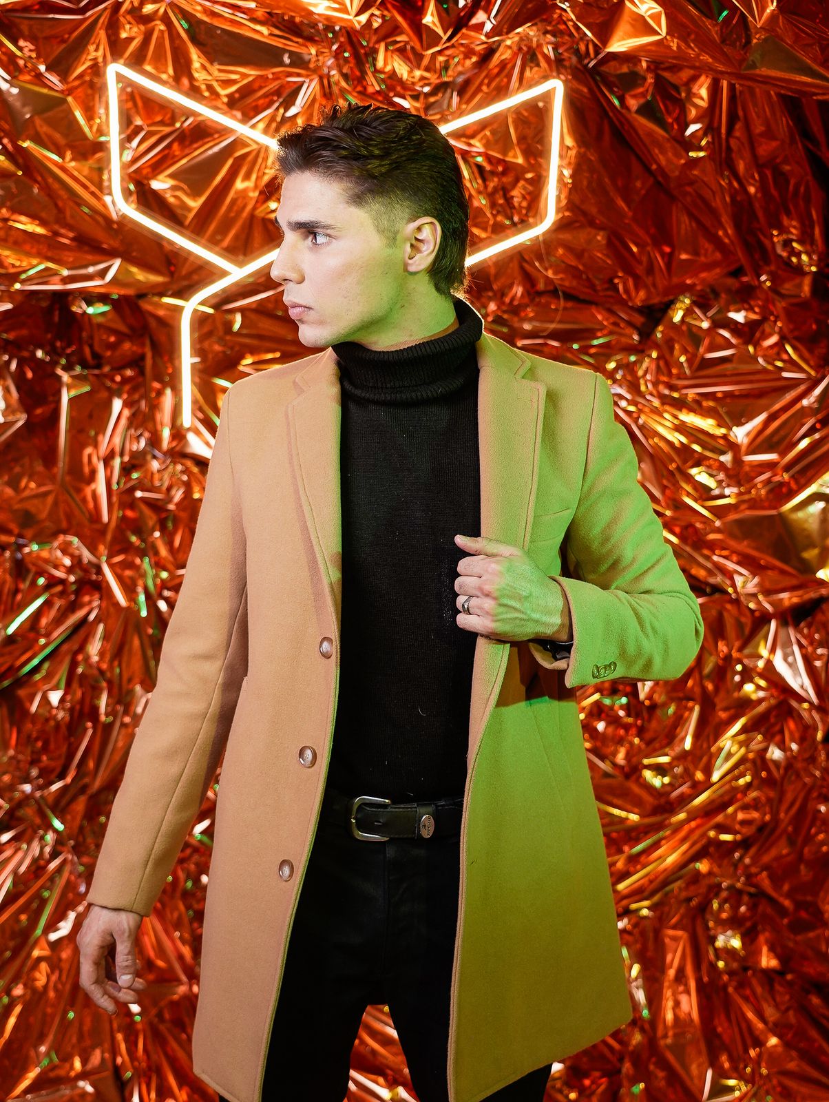 Sobretodo camel para hombre