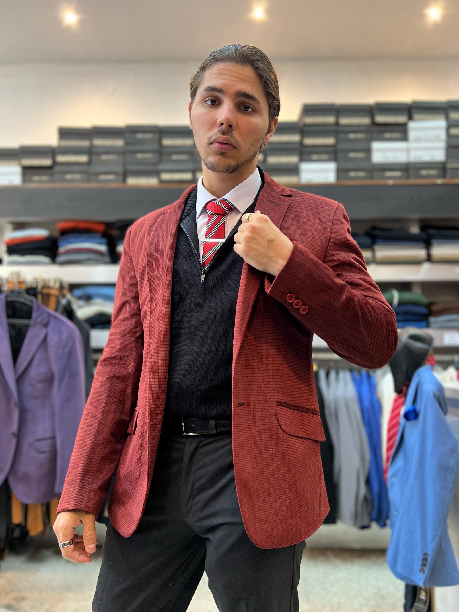 Blazer bordó para hombre
